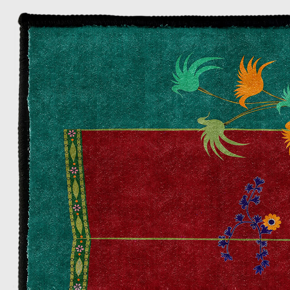 Non Slip Retro Floral Indoor Outdoor Area Rug - image 6