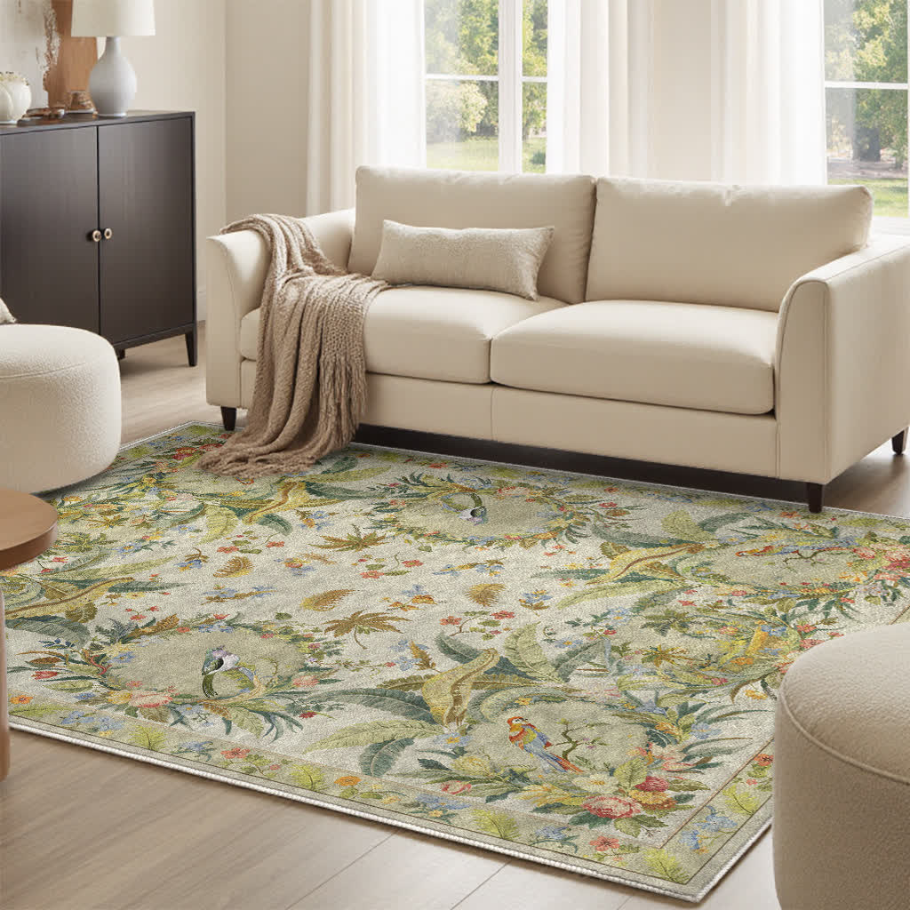 Refresh Floral Bird Anti-slip Area Rug - image 3