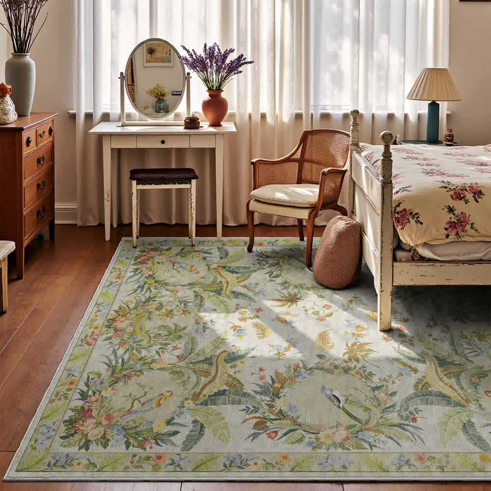 Refresh Floral Bird Anti-slip Area Rug - image 1