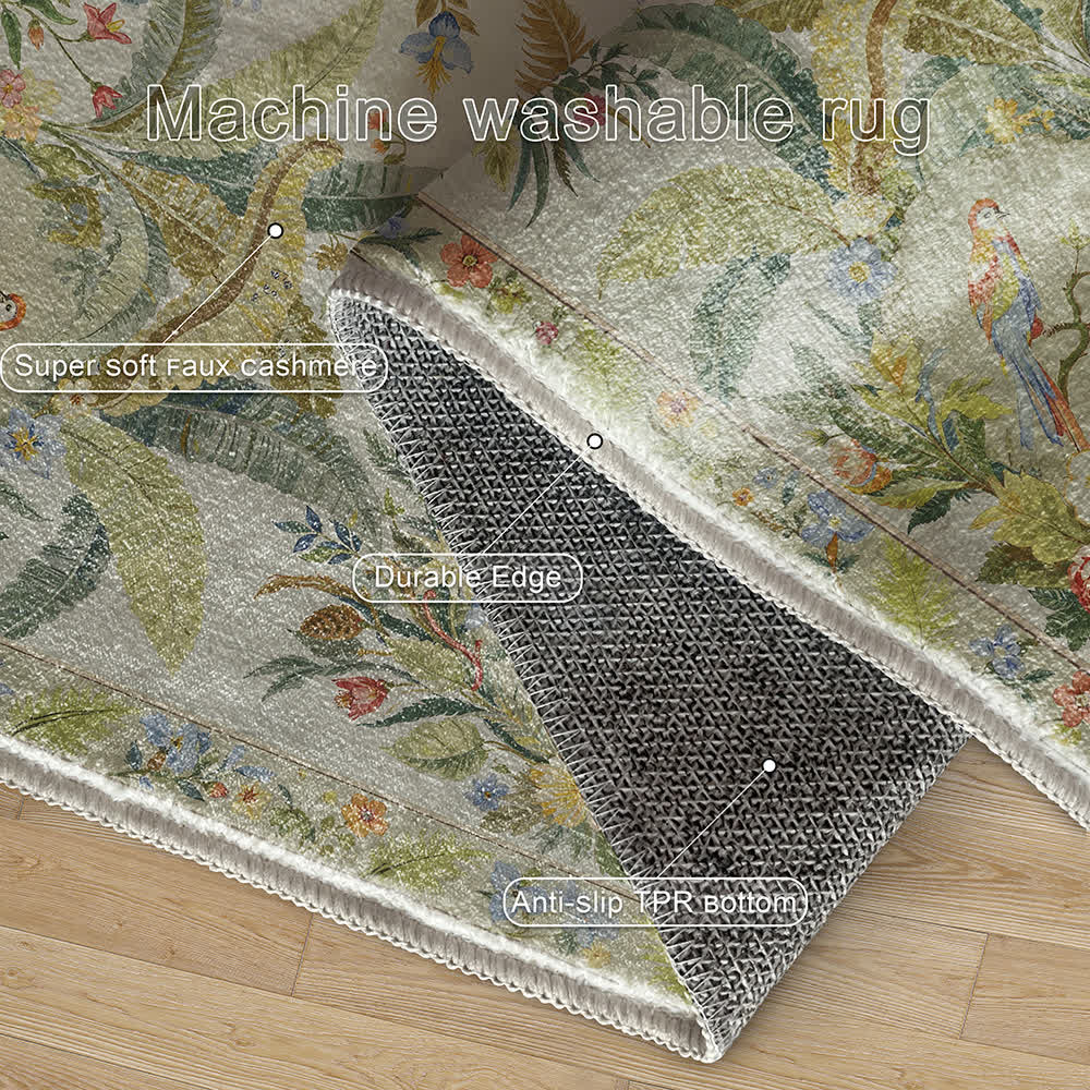 Refresh Floral Bird Anti-slip Area Rug - image 7