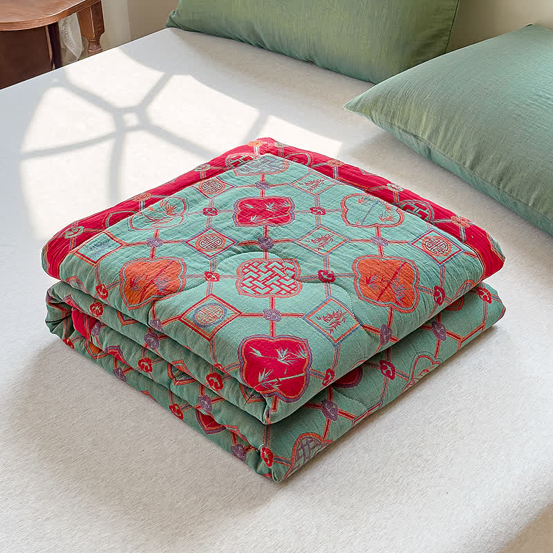 Retro Bamboo Pure Cotton Double-layer Gauze Summer Quilt - image 4