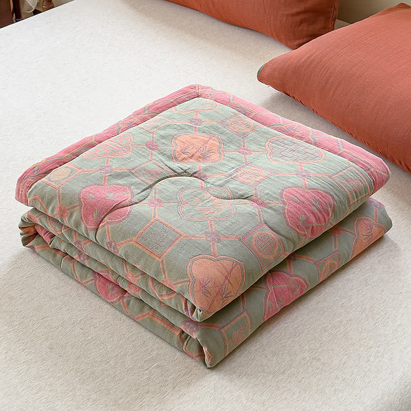 Retro Bamboo Pure Cotton Double-layer Gauze Summer Quilt - image 12