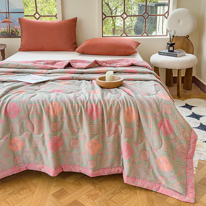 Retro Bamboo Pure Cotton Double-layer Gauze Summer Quilt - image 10