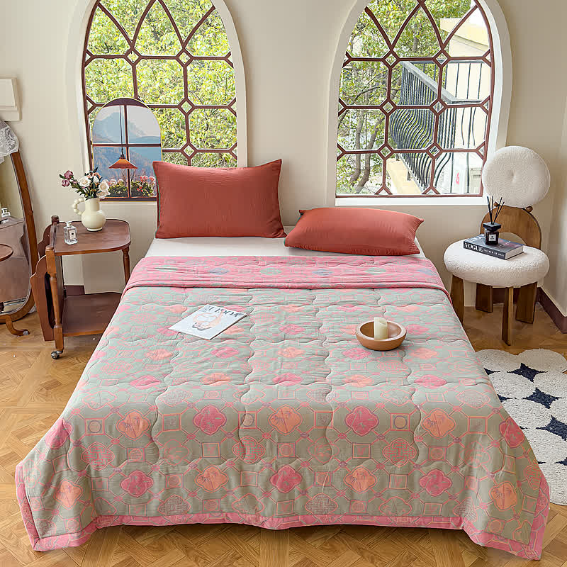Retro Bamboo Pure Cotton Double-layer Gauze Summer Quilt - image 11