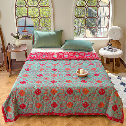 Retro Bamboo Pure Cotton Double-layer Gauze Summer Quilt - image 3