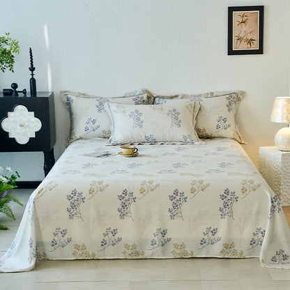 Vine Floral Silky Soft Summer Coverlet - Beige - 2PCS Pillowcases - 19" x 29" - image 0