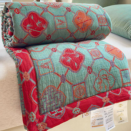 Retro Bamboo Pure Cotton Double-layer Gauze Summer Quilt - image 0