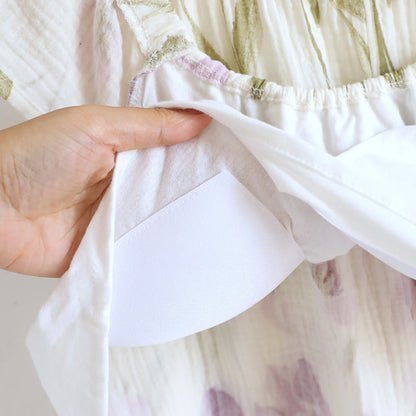 Tulip Print Cotton Gauze Padded Camisole Nightdress - image 6