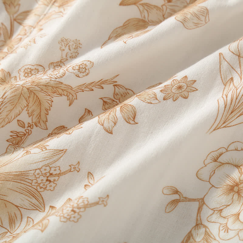 Elegant Floral Cotton Double-layer Gauze Loungewear Set - image 9