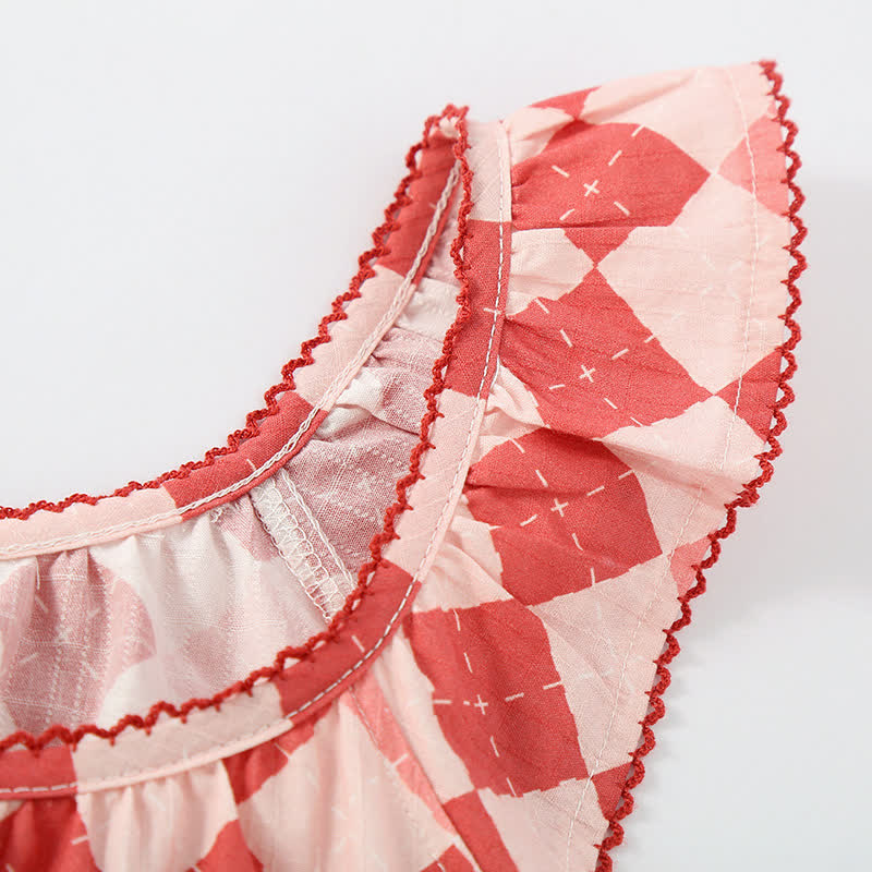 Sweet Diamond Pattern Cotton Gauze Camisole Nightwear - image 3