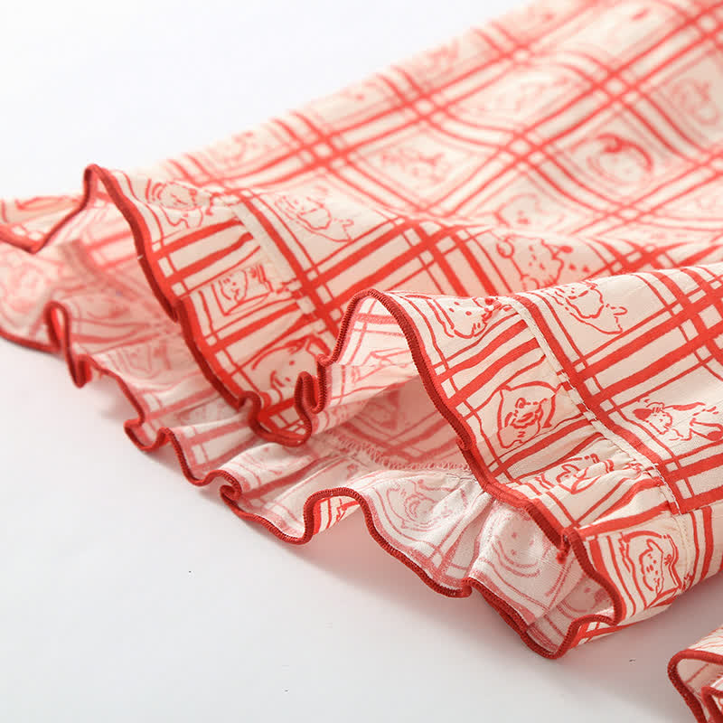 Sweet Diamond Pattern Cotton Gauze Camisole Nightwear - image 8