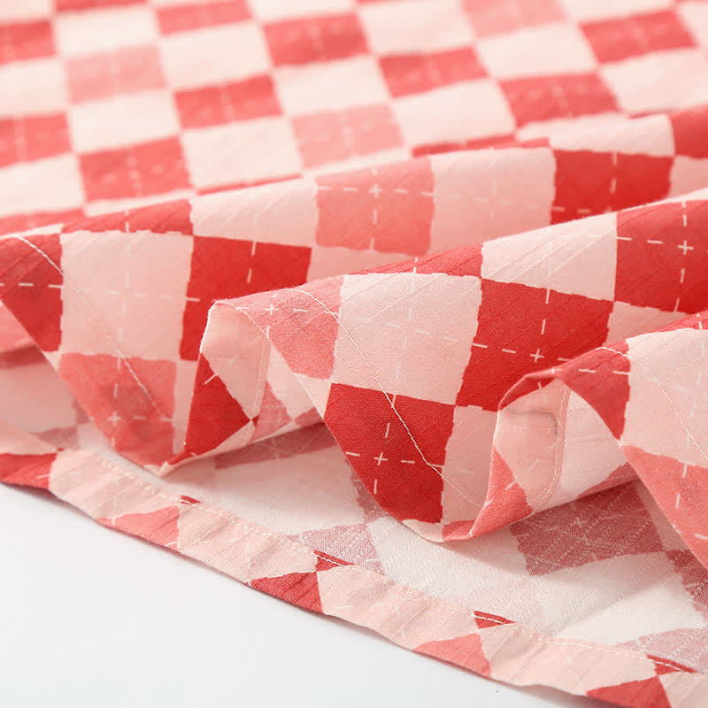 Sweet Diamond Pattern Cotton Gauze Camisole Nightwear - image 4