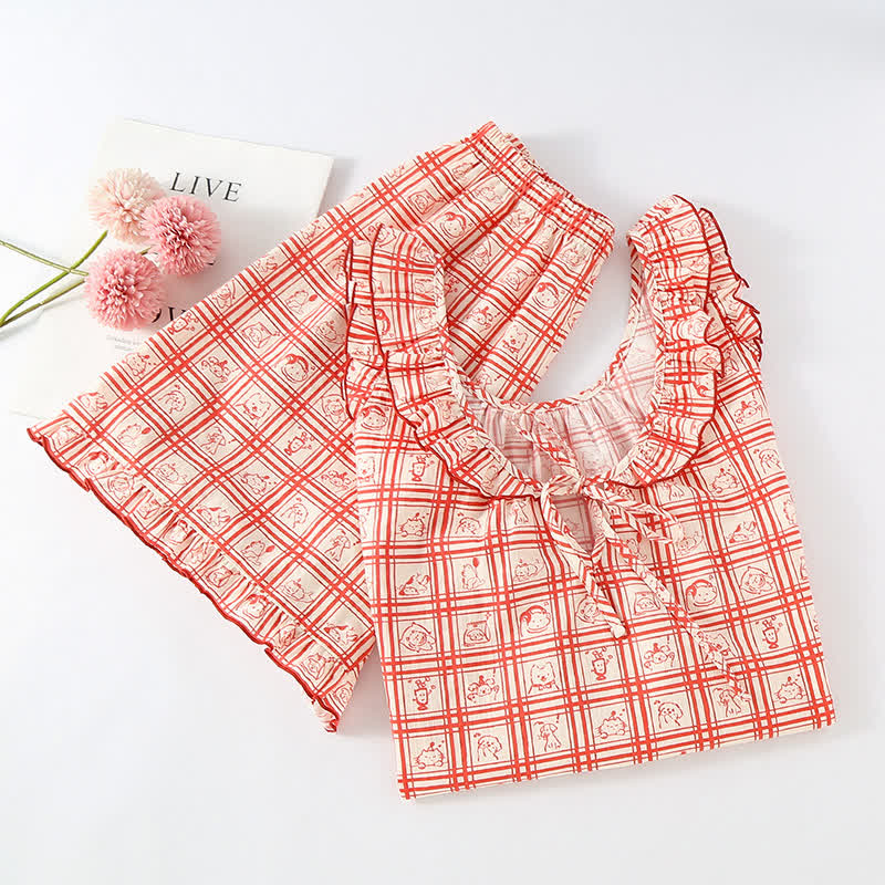 Sweet Diamond Pattern Cotton Gauze Camisole Nightwear - image 6