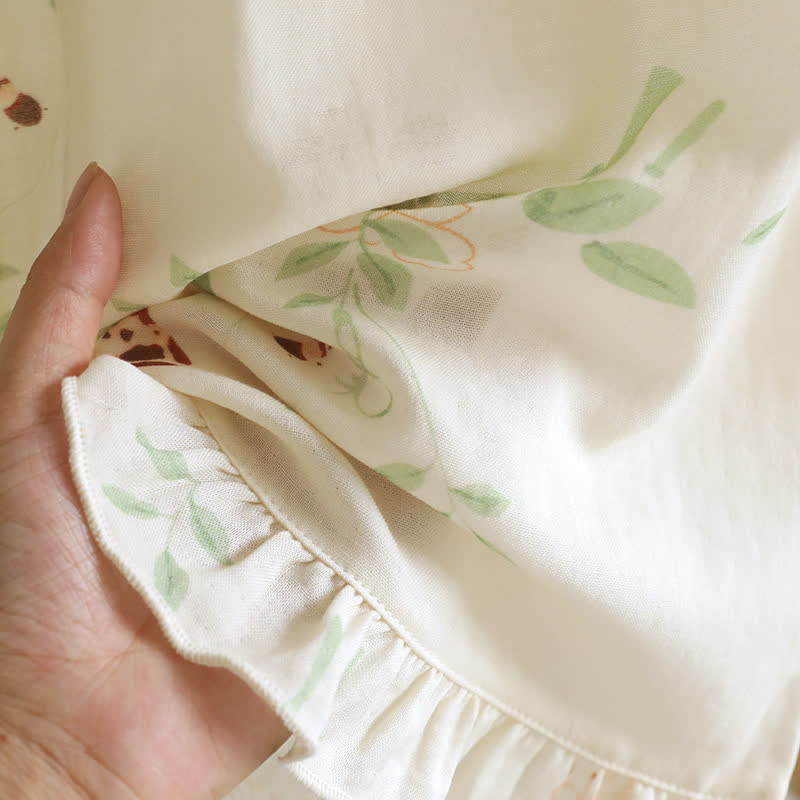 Floral Butterfly Ruffle Padded Camisole Loungewear Set - image 7