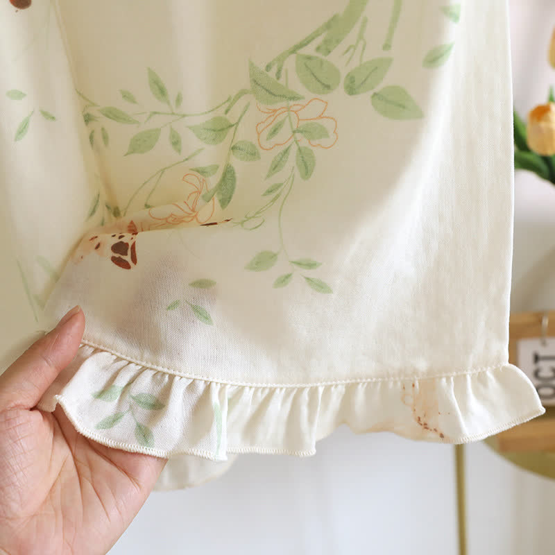 Floral Butterfly Ruffle Padded Camisole Loungewear Set - image 8