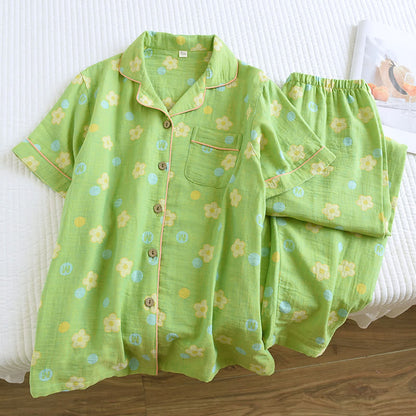 Rustic Cotton Yarn-dyed Jacquard Lapel Pajama - XXL - image 0