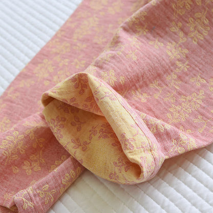 Floral Cotton Yarn-dyed Jacquard Lapel Pajama - image 8