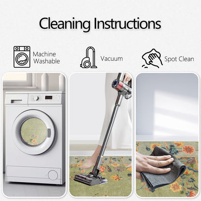 Non-slip Refresh Floral Indoor Outdoor Area Rug - image 8