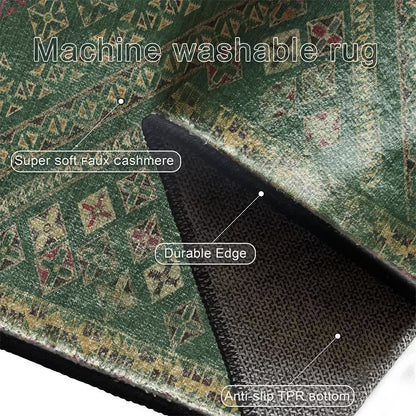 Moroccan Geometric Dark Green Area Rug - image 6