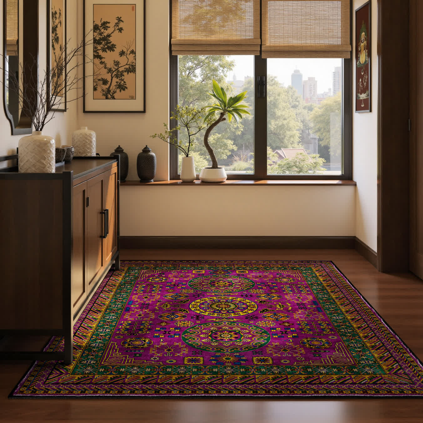 Retro Geometric Anti-slip Area Rug - 60" x 96" - image 0