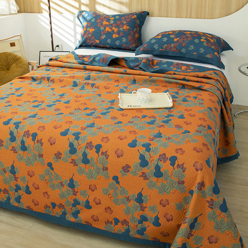 Gourd Pattern Cotton Yarn-dyed Quilt - image 2