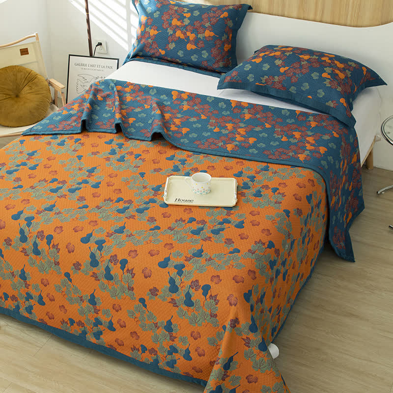 Gourd Pattern Cotton Yarn-dyed Quilt - image 3