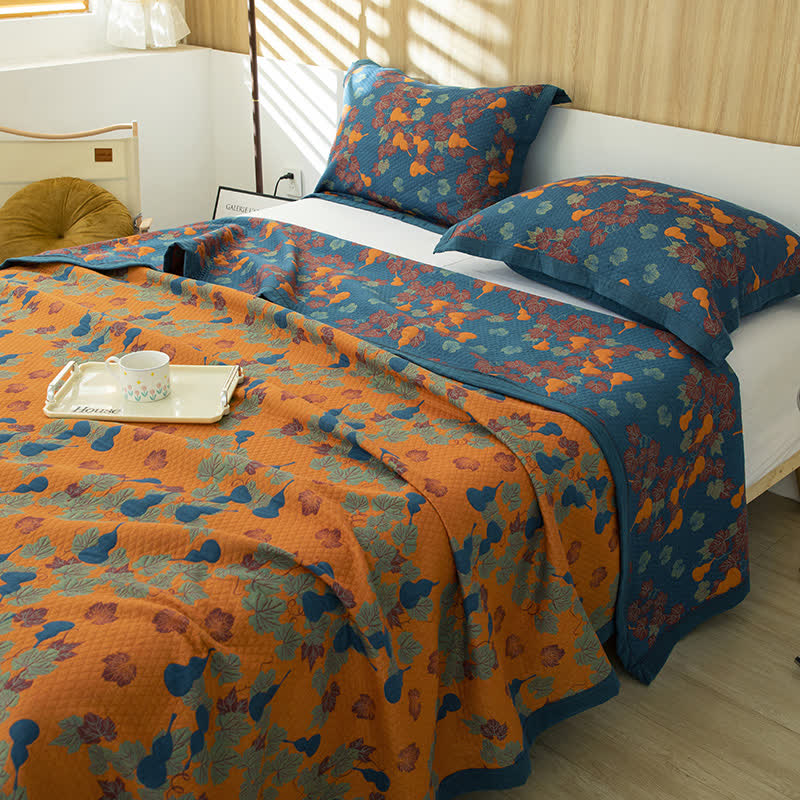 Gourd Pattern Cotton Yarn-dyed Quilt - image 1