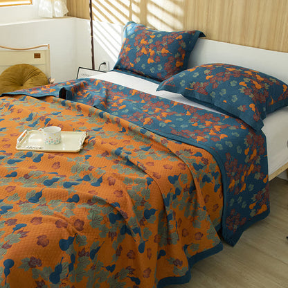 Gourd Pattern Cotton Yarn-dyed Quilt - image 1