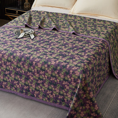 Purple Plum Blossom Cotton Yarn-dyed Quilt - image 2