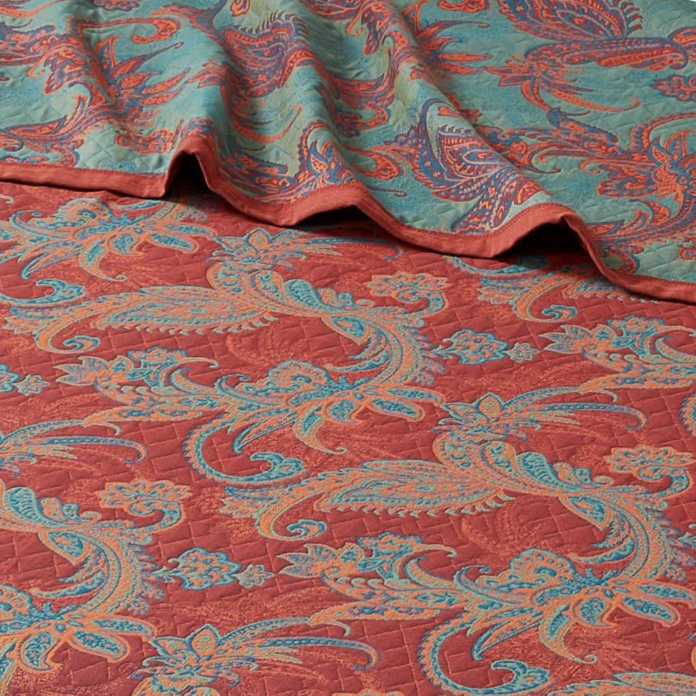 Vintage Paisley Pattern Cotton Yarn-dyed Quilt - image 3