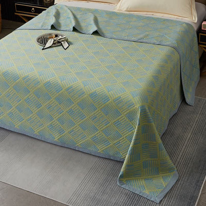 Geometric Diamond Grid Cotton Yarn-dyed Quilt - image 2