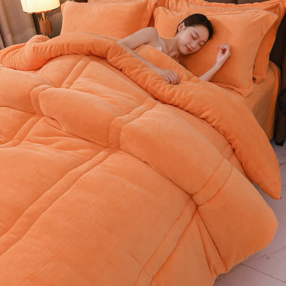 Simple Solid Color Soft Winter Blanket - Orange - Twin - image 0