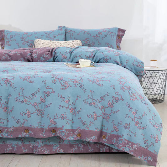 Wintersweet Cotton Gauze Jacquard Bedding Set(4pcs) - image 0