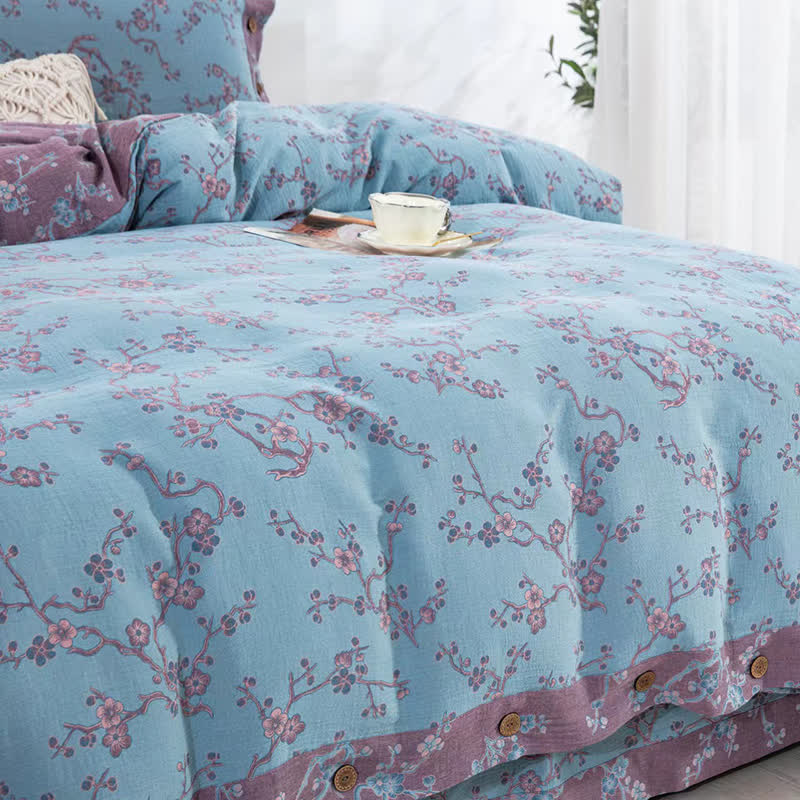 Wintersweet Cotton Gauze Jacquard Bedding Set(4pcs) - image 2