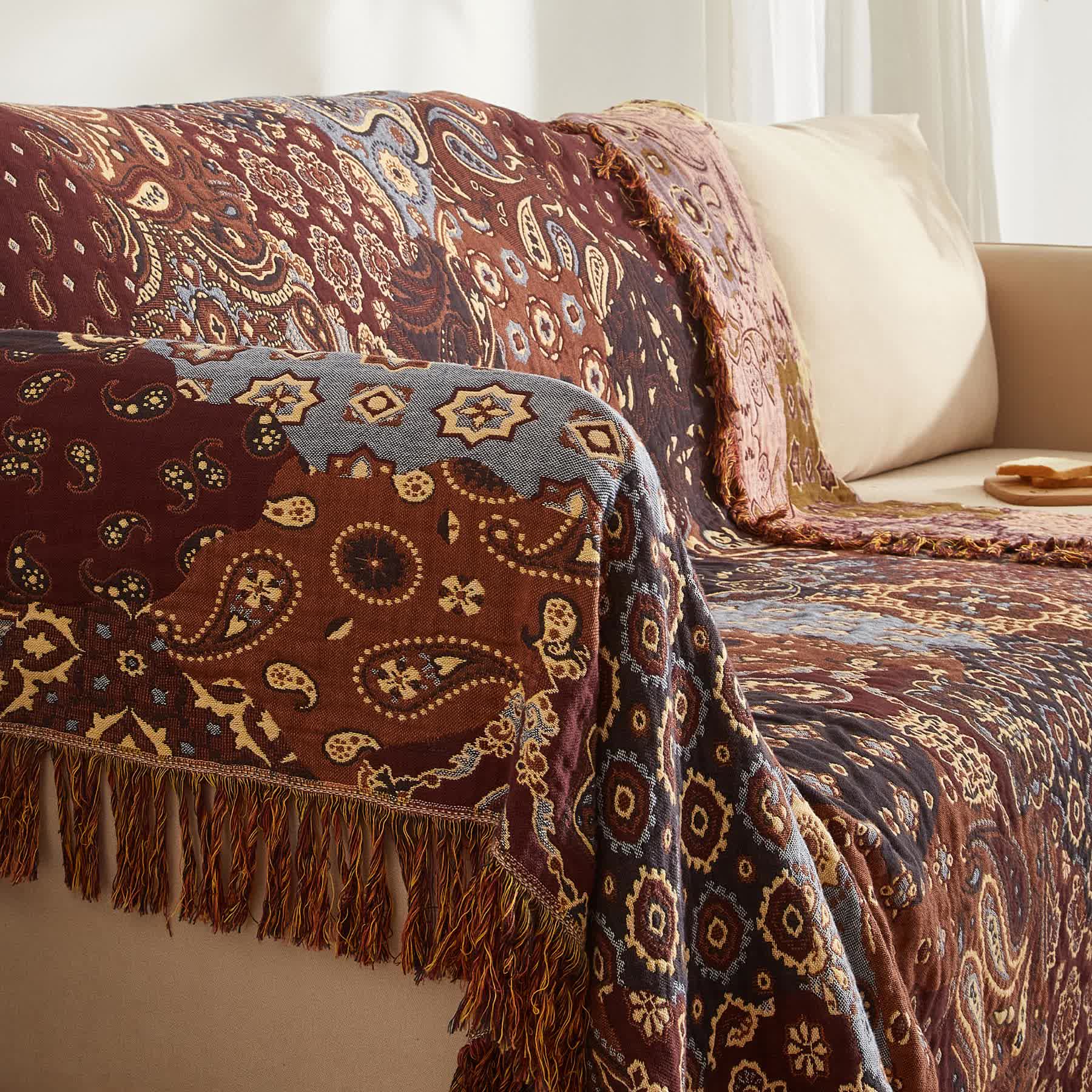 Boho Paisley Cotton Gauze Quilt - image 2