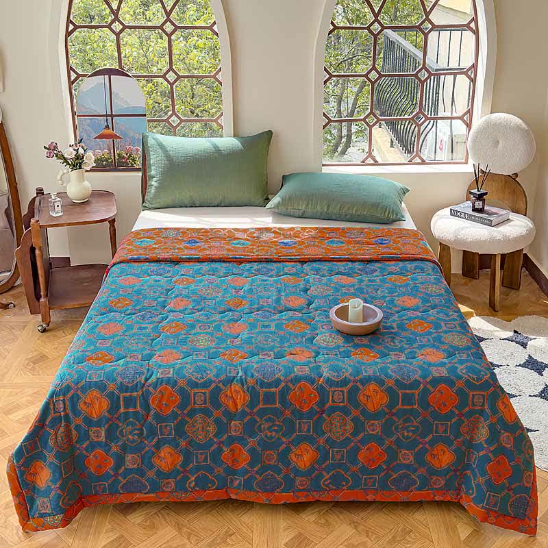 Retro Bamboo Pure Cotton Double-layer Gauze Summer Quilt - image 19