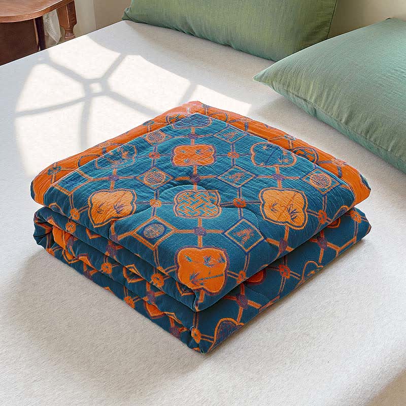 Retro Bamboo Pure Cotton Double-layer Gauze Summer Quilt - image 20