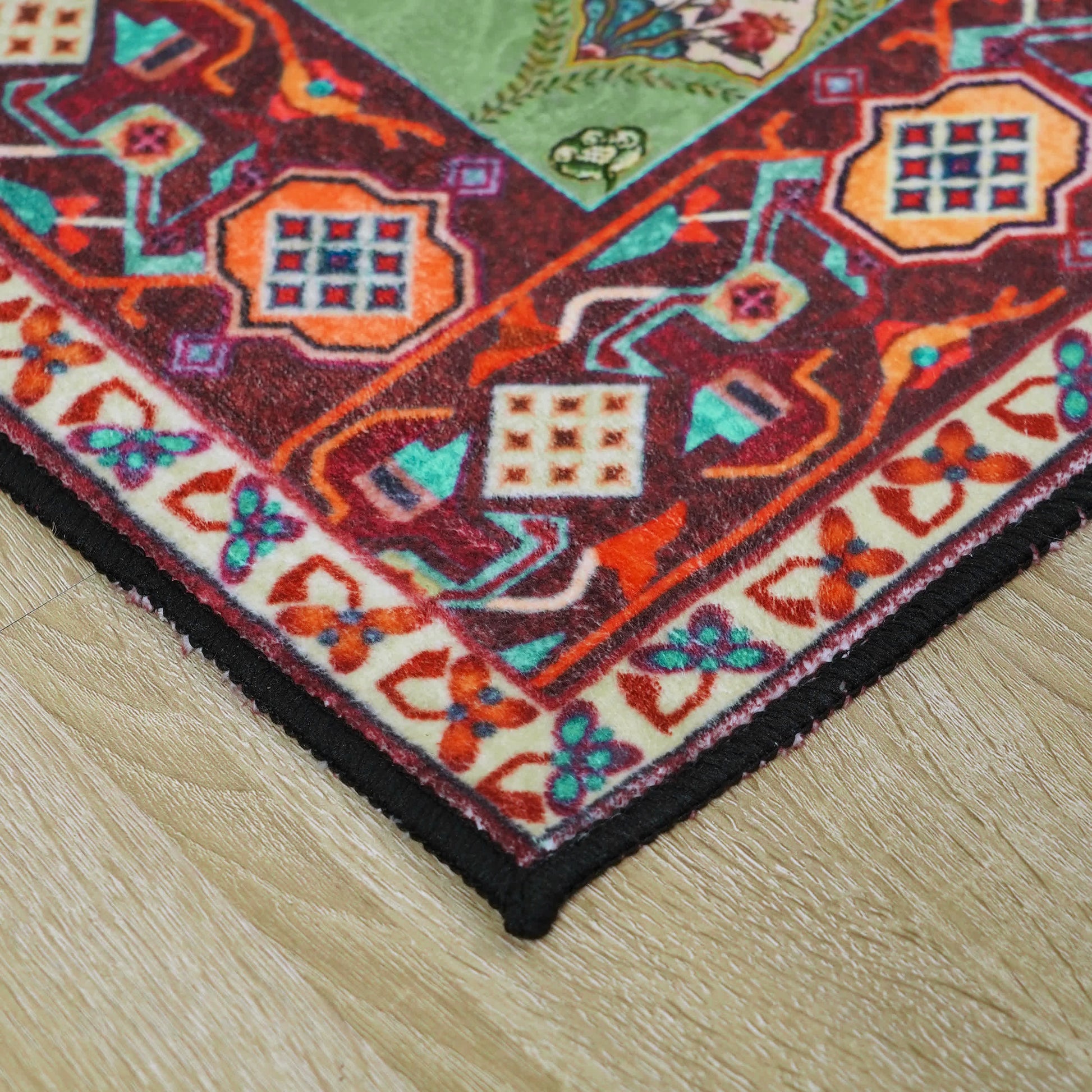 Washable Vintage Floral Anti-slip Area Rug - image 5