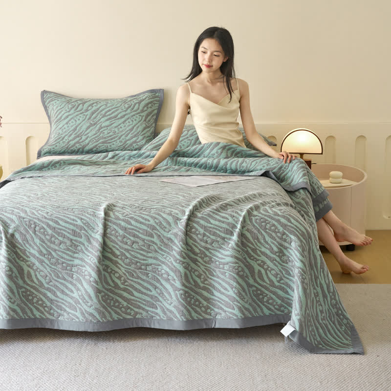 Zebra Print Cotton Muslin Bedspread - image 1