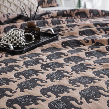 Thai Elephant Print Cotton Muslin Bedspread - image 16