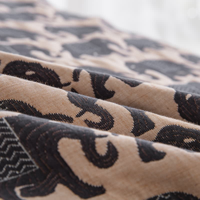 Thai Elephant Print Cotton Muslin Bedspread - image 18