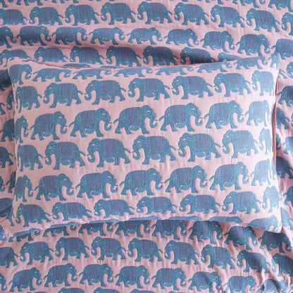 Thai Elephant Print Cotton Muslin Bedspread - image 3