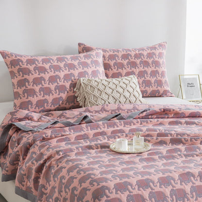 Thai Elephant Print Cotton Muslin Bedspread - image 7
