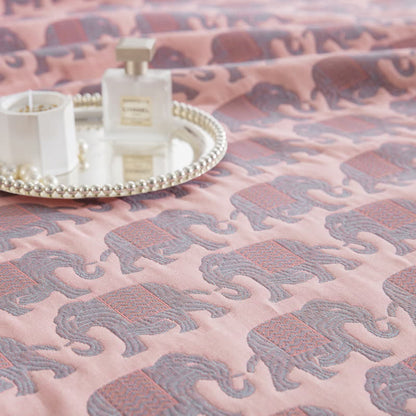 Thai Elephant Print Cotton Muslin Bedspread - image 11