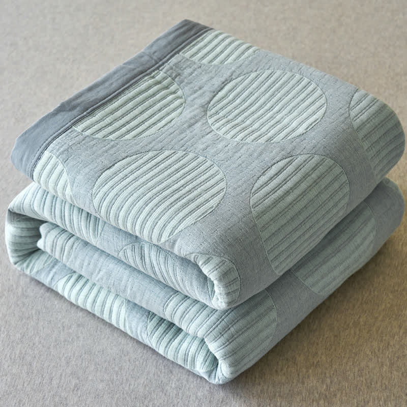 Geometric Circle Print Cotton Muslin Bedspread - image 2