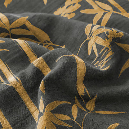 Bamboo Print Cotton Gauze Yarn-dyed Reversible Coverlet - image 6