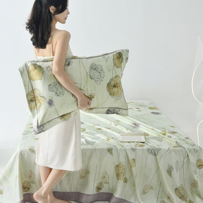 Poppy Print Cool Natural Fiber Bedspread - image 2