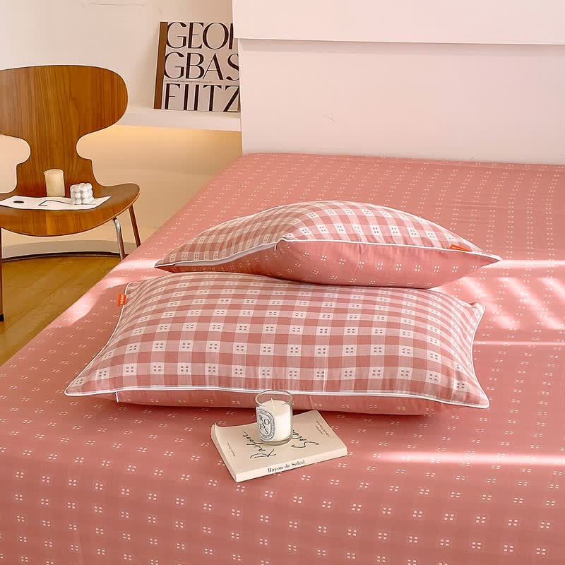 Reversible Cotton Gauze Plaid Coverlet - image 7