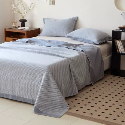 Plaid Cotton Double Gauze Jacquard Bedspread - image 7