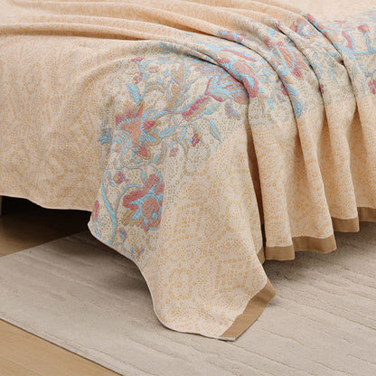 Beige Floral Pure Cotton Gauze Quilt - image 2